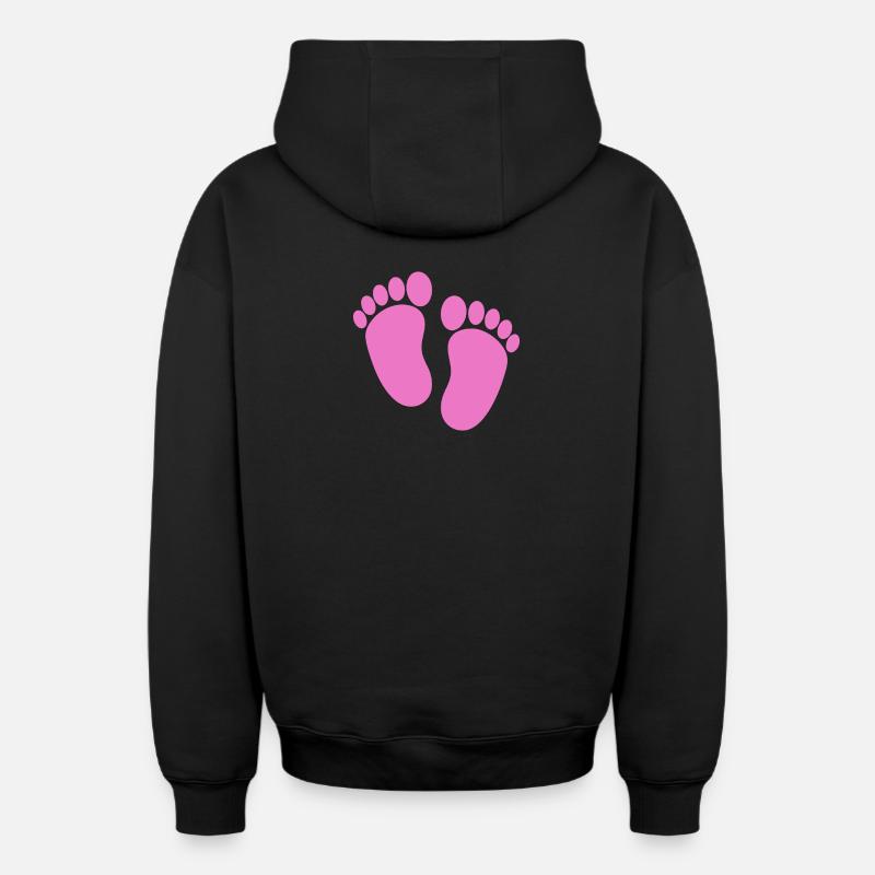 Pieds de bébé - Sweat à capuche unisexe zippé oversize épais SPREAD - noir