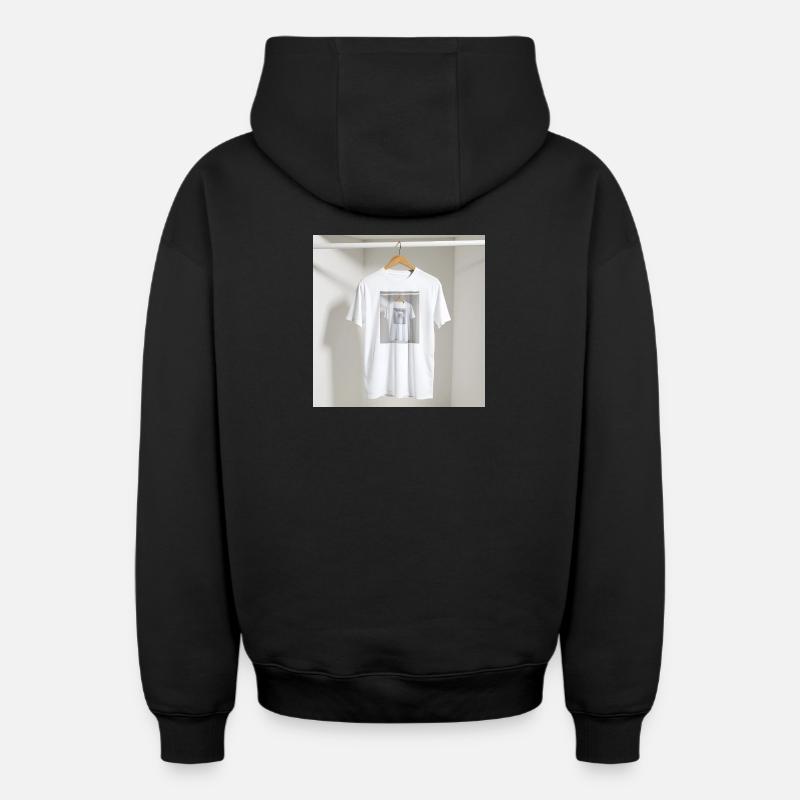 Framed Reflection Tee - Oversized Heavyweight Unisex Zip Hoodie - black