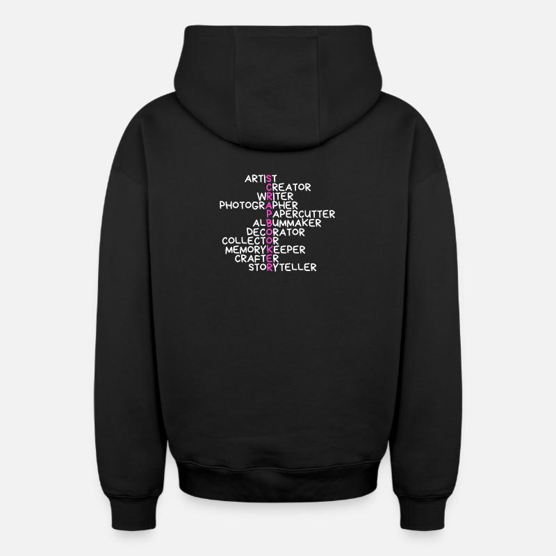 Scrapbooker - Sweat à capuche unisexe zippé oversize épais SPREAD - noir