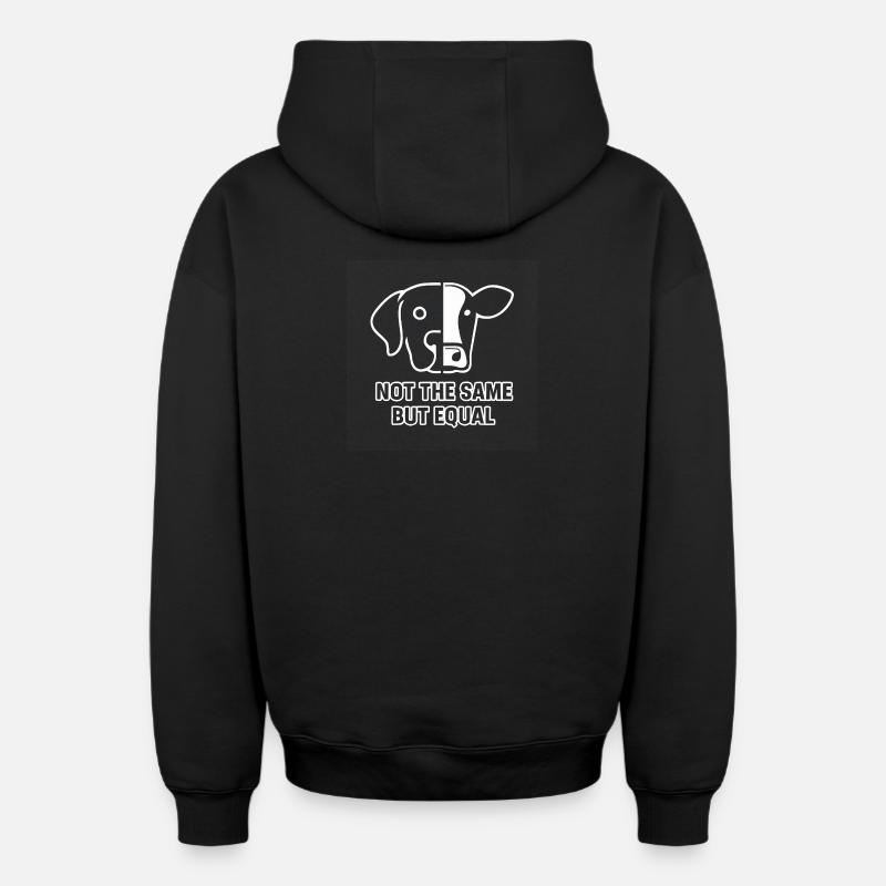 Chien Vache - Sweat à capuche unisexe zippé oversize épais SPREAD - noir
