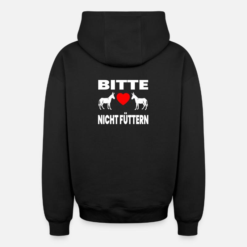 âne - Sweat à capuche unisexe zippé oversize épais SPREAD - noir