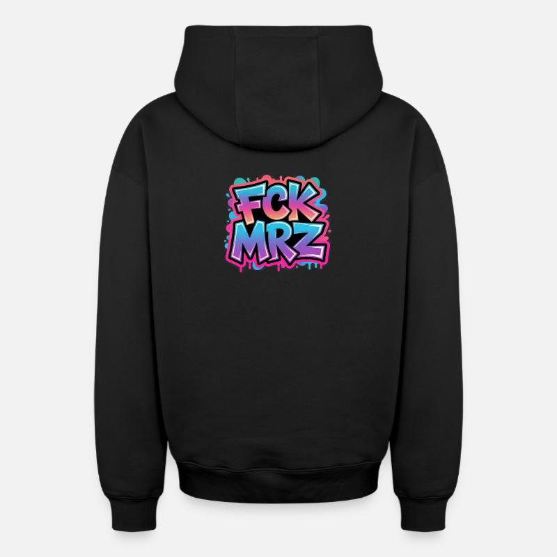 FCK MAR - Anti CDU Meme - Sweat à capuche unisexe zippé oversize épais SPREAD - noir