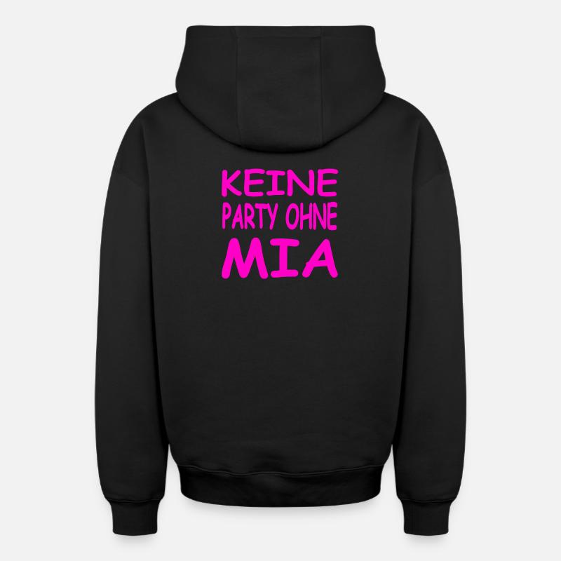 MIA - Sweat à capuche unisexe zippé oversize épais SPREAD - noir