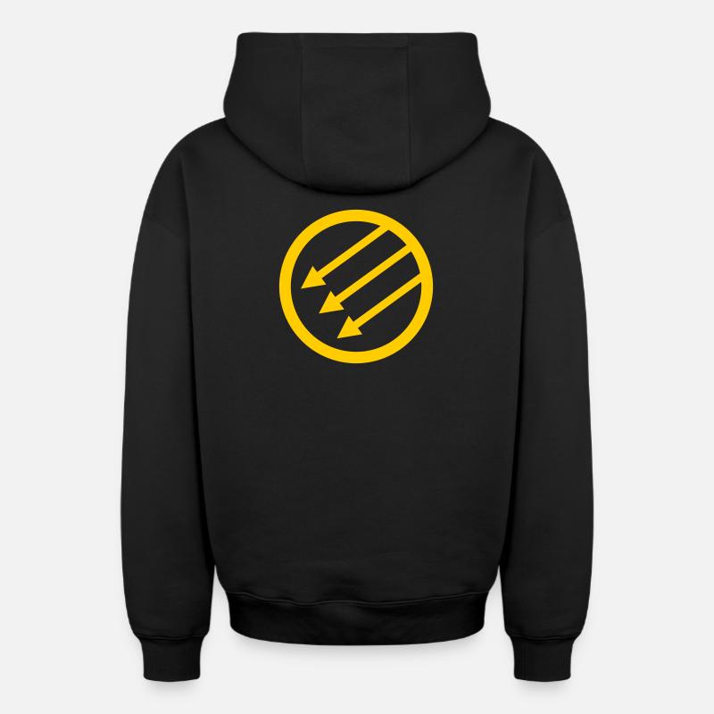 Iron Front / Eiserne Front / Järnfronten - Oversized Heavyweight Unisex Zip Hoodie - black