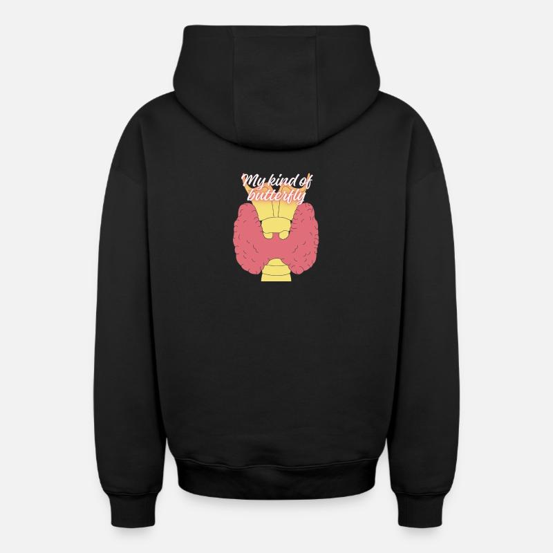 Mon art Papillon - Sweat à capuche unisexe zippé oversize épais SPREAD - noir