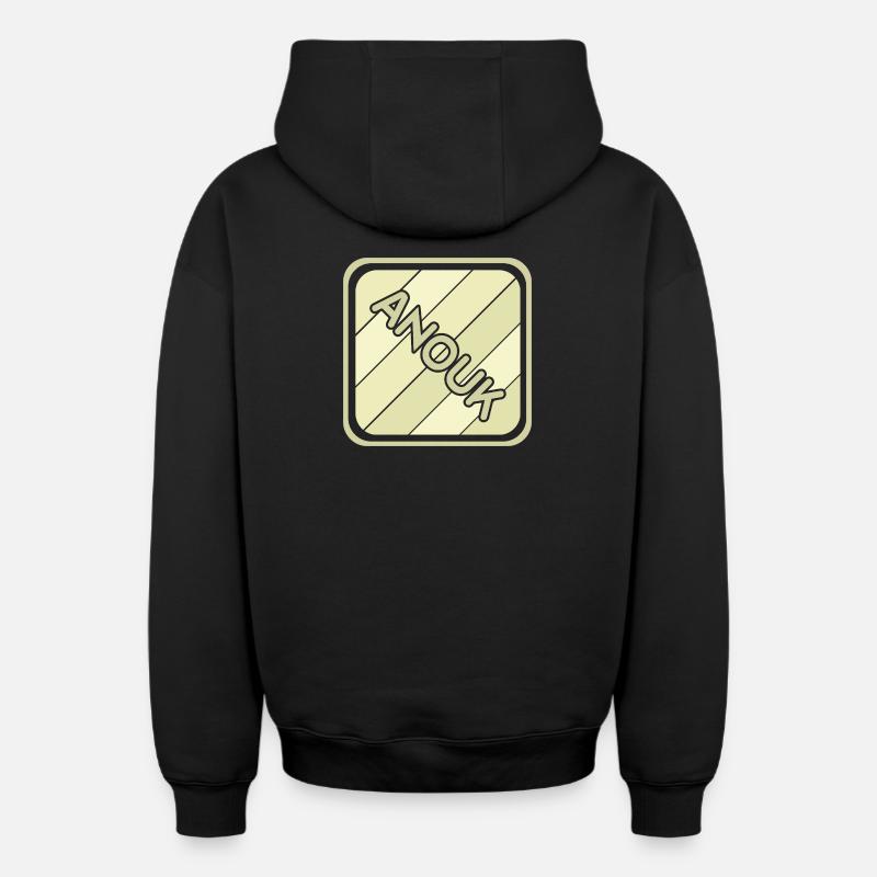 Anouk - Sweat à capuche unisexe zippé oversize épais SPREAD - noir