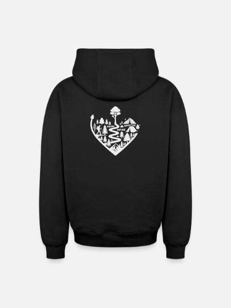 Wanderpfad Abenteuer Natur - Oversized Heavyweight Unisex Zip Hoodie - Schwarz