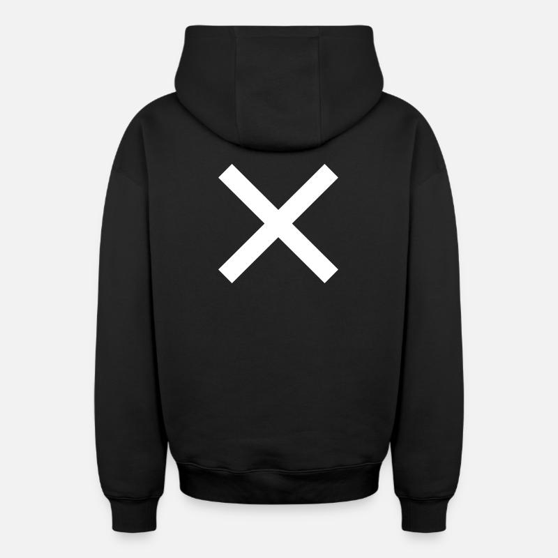 Signes X - Sweat à capuche unisexe zippé oversize épais SPREAD - noir
