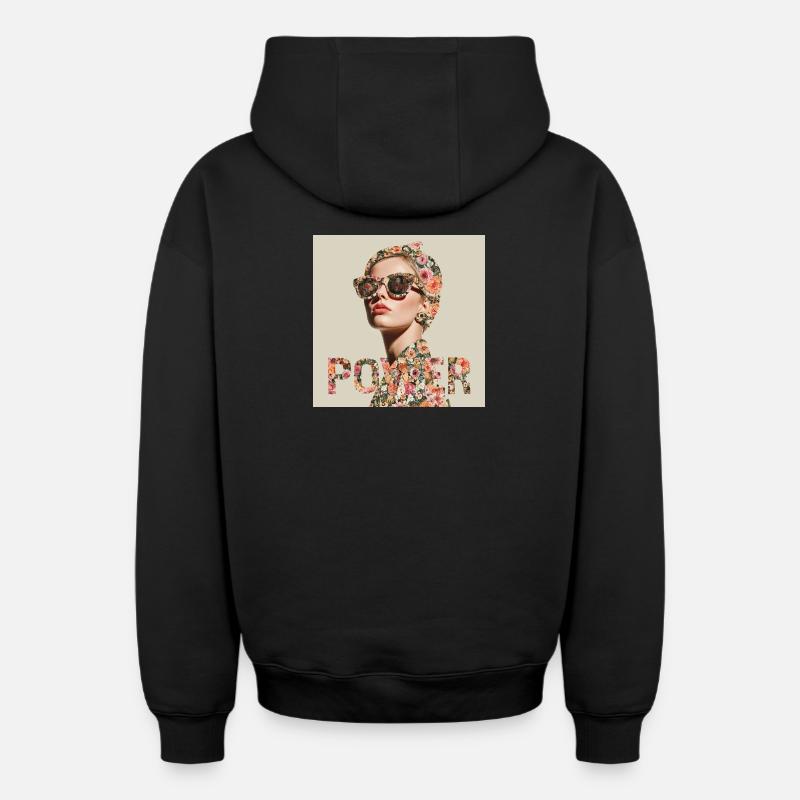 Superwoman - Sweat à capuche unisexe zippé oversize épais SPREAD - noir