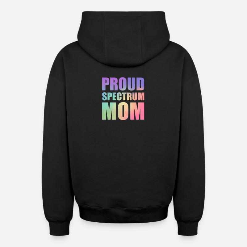 Fière maman du spectre - Sweat à capuche unisexe zippé oversize épais SPREAD - noir