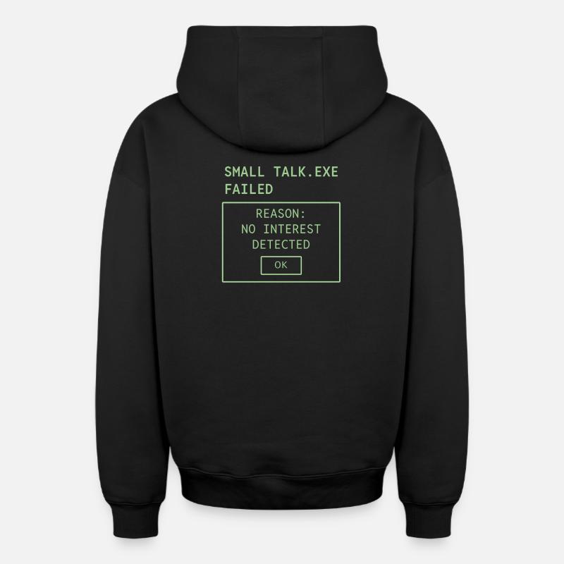 PETIT TALK.EXE ÉCHOUÉ - Sweat à capuche unisexe zippé oversize épais SPREAD - noir