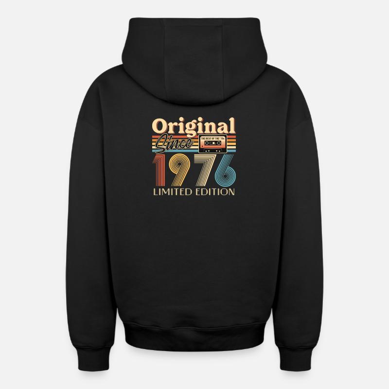 50e anniversaire, 50 ans - Sweat à capuche unisexe zippé oversize épais SPREAD - noir