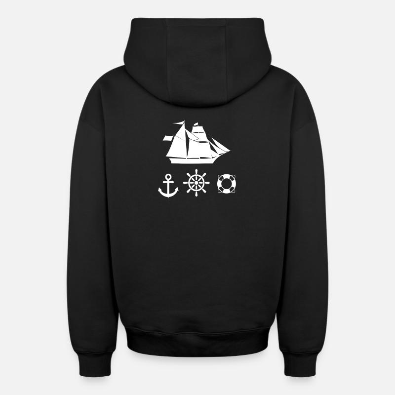Voile - Sweat à capuche unisexe zippé oversize épais SPREAD - noir
