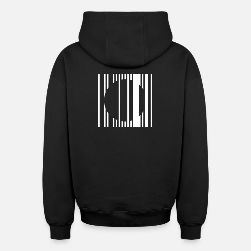 Cercle à bandes verticales - Sweat à capuche unisexe zippé oversize épais SPREAD - noir