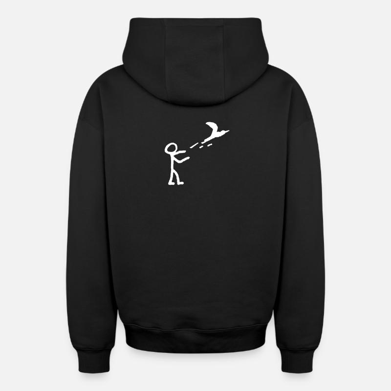 Lâche-le - Sweat à capuche unisexe zippé oversize épais SPREAD - noir