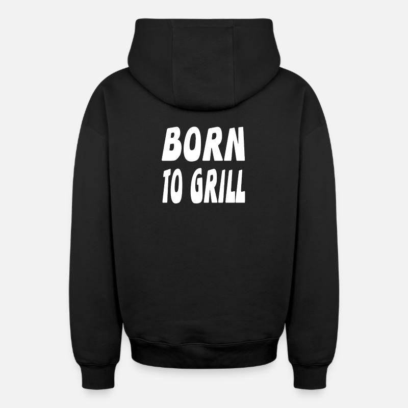Griller - Sweat à capuche unisexe zippé oversize épais SPREAD - noir