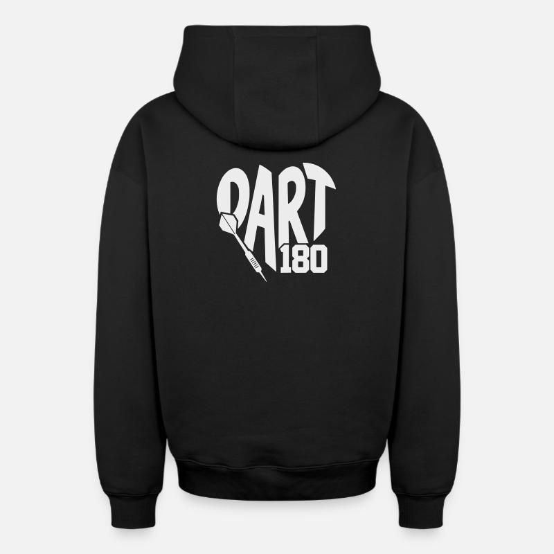 Dart 180 Art & Dart Design - Sweat à capuche unisexe zippé oversize épais SPREAD - noir