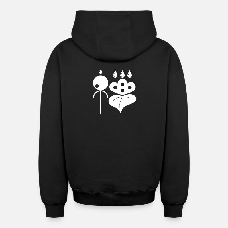 Zen et japonais - Sweat à capuche unisexe zippé oversize épais SPREAD - noir