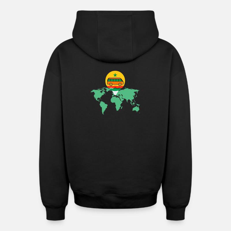 Sénégal - Sweat à capuche unisexe zippé oversize épais SPREAD - noir