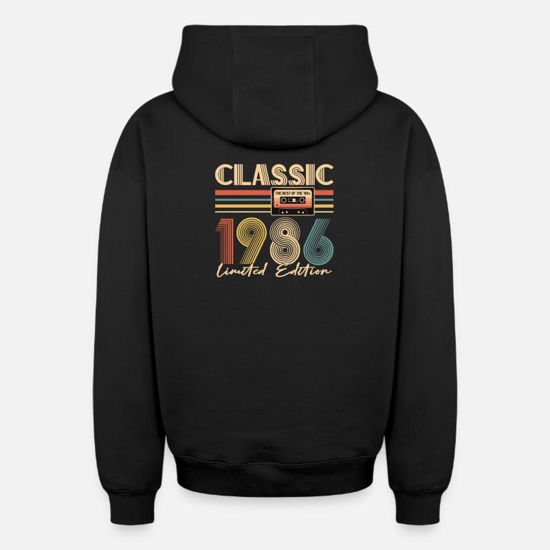 40e anniversaire, 40 ans - Sweat à capuche unisexe zippé oversize épais SPREAD - noir