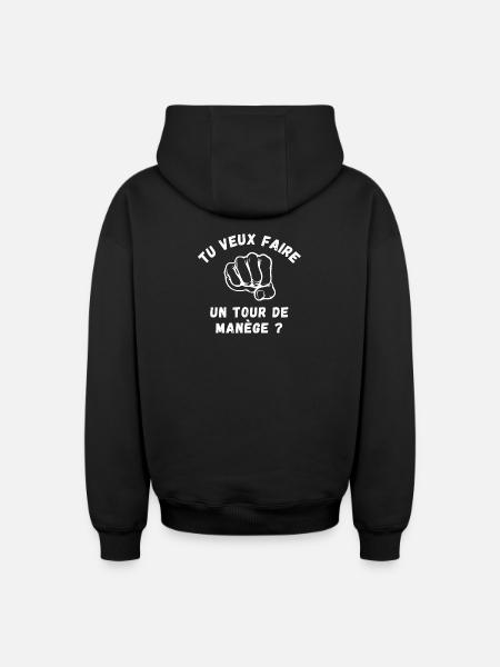 bagarre, boxe, boxeur - Sweat à capuche unisexe zippé oversize épais SPREAD - noir
