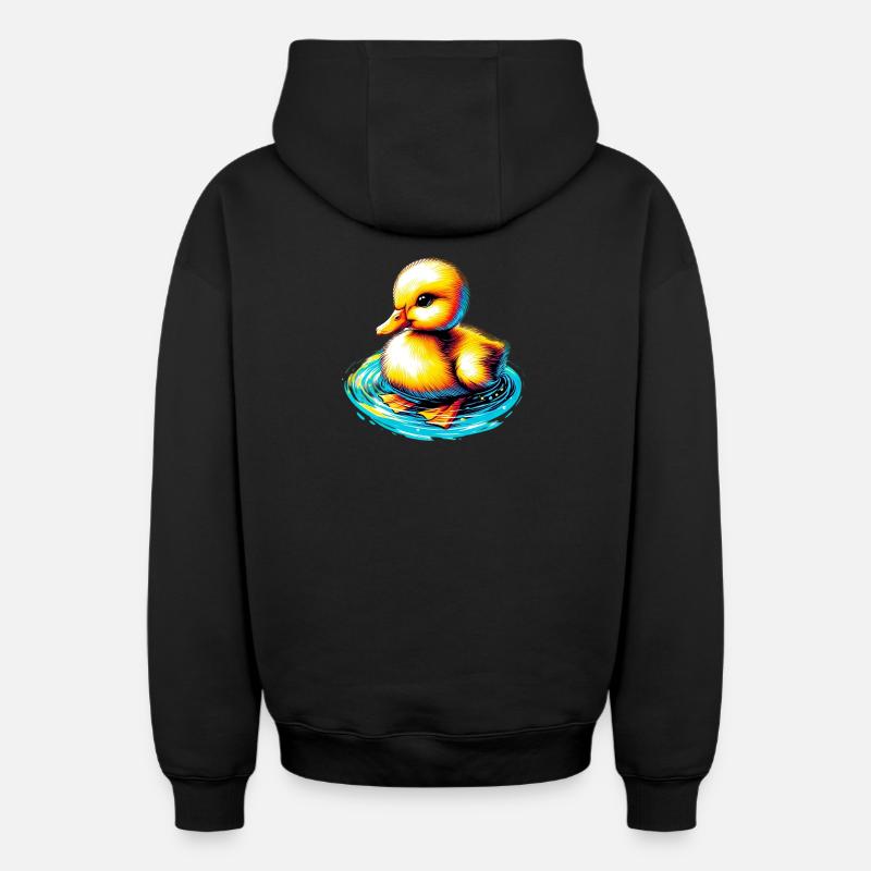 Caneton Canard Canard - Sweat à capuche unisexe zippé oversize épais SPREAD - noir