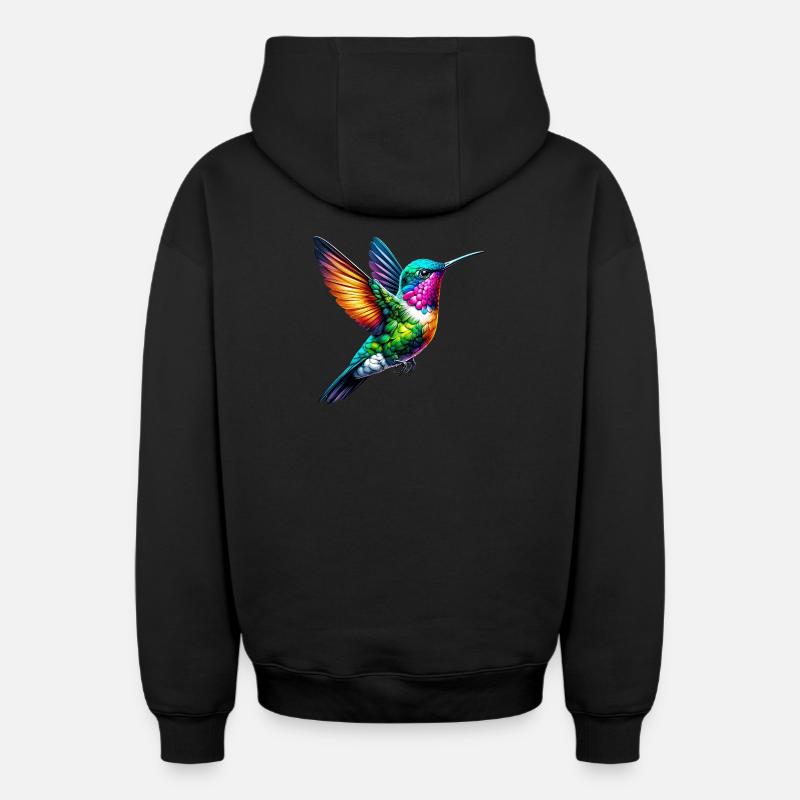 Colibri - Sweat à capuche unisexe zippé oversize épais SPREAD - noir