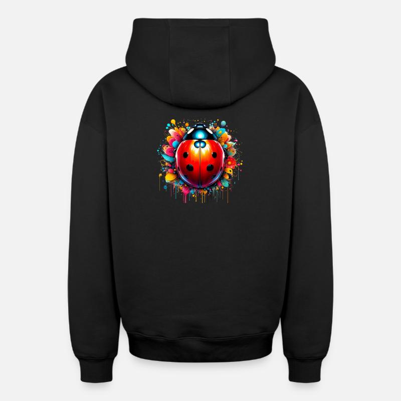 Coccinelle - Sweat à capuche unisexe zippé oversize épais SPREAD - noir