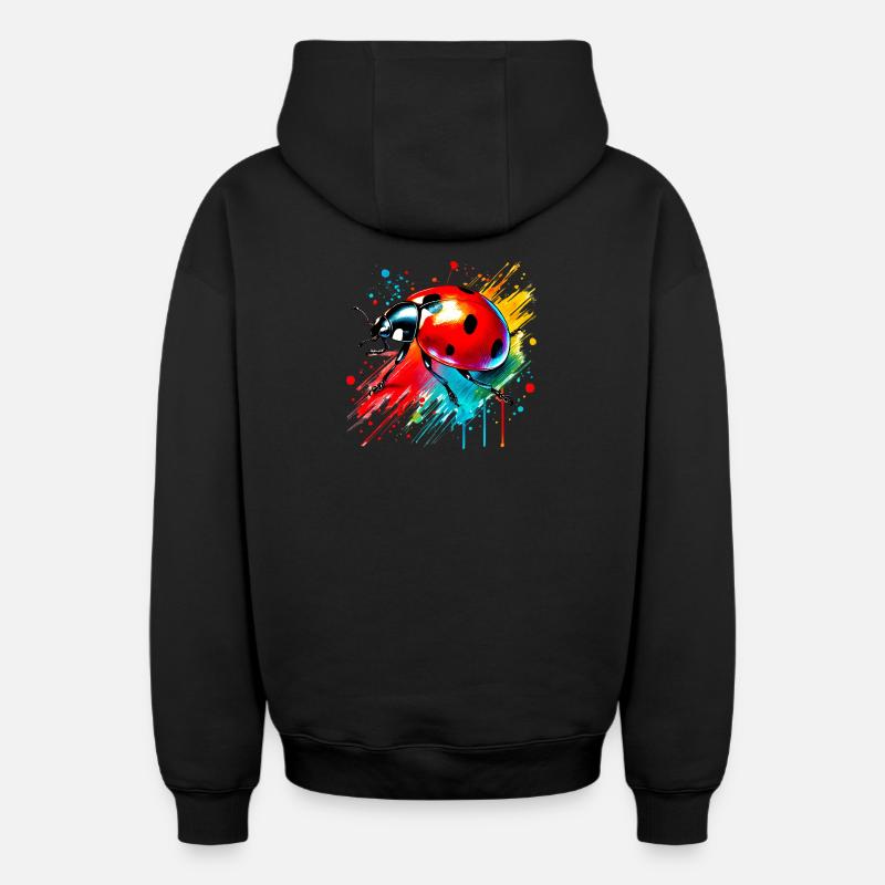 Coccinelle - Sweat à capuche unisexe zippé oversize épais SPREAD - noir