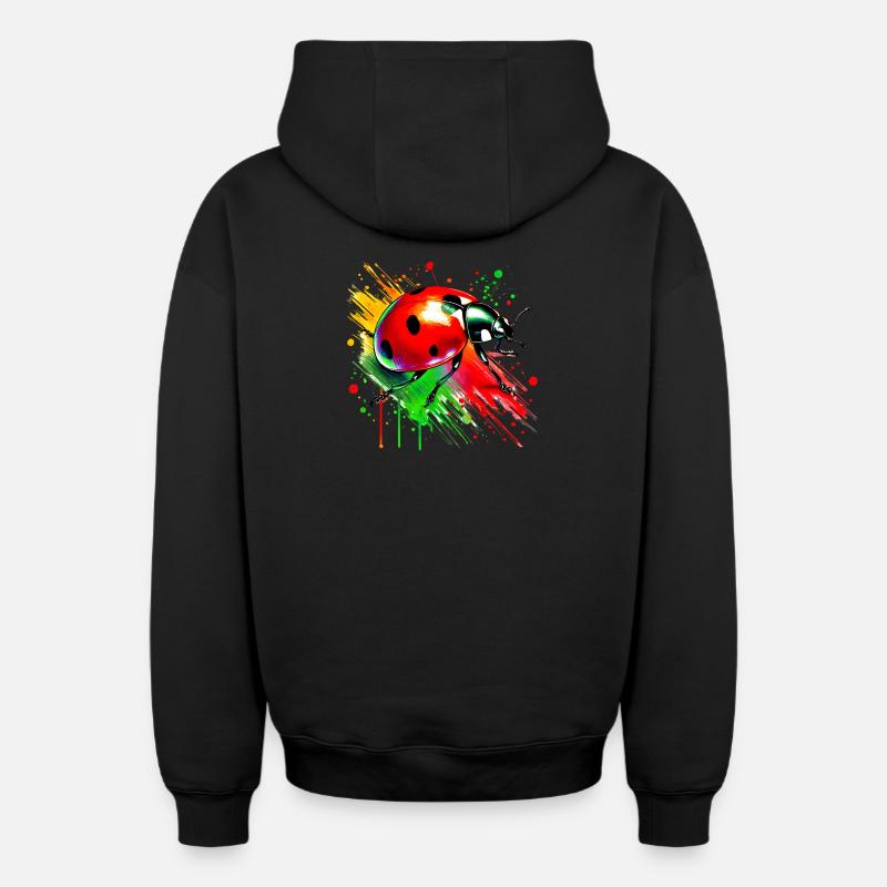 Coccinelle - Sweat à capuche unisexe zippé oversize épais SPREAD - noir