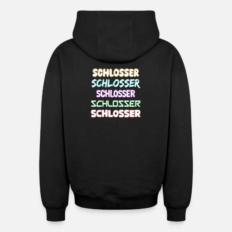 Serrurier comme métier - Sweat à capuche unisexe zippé oversize épais SPREAD - noir