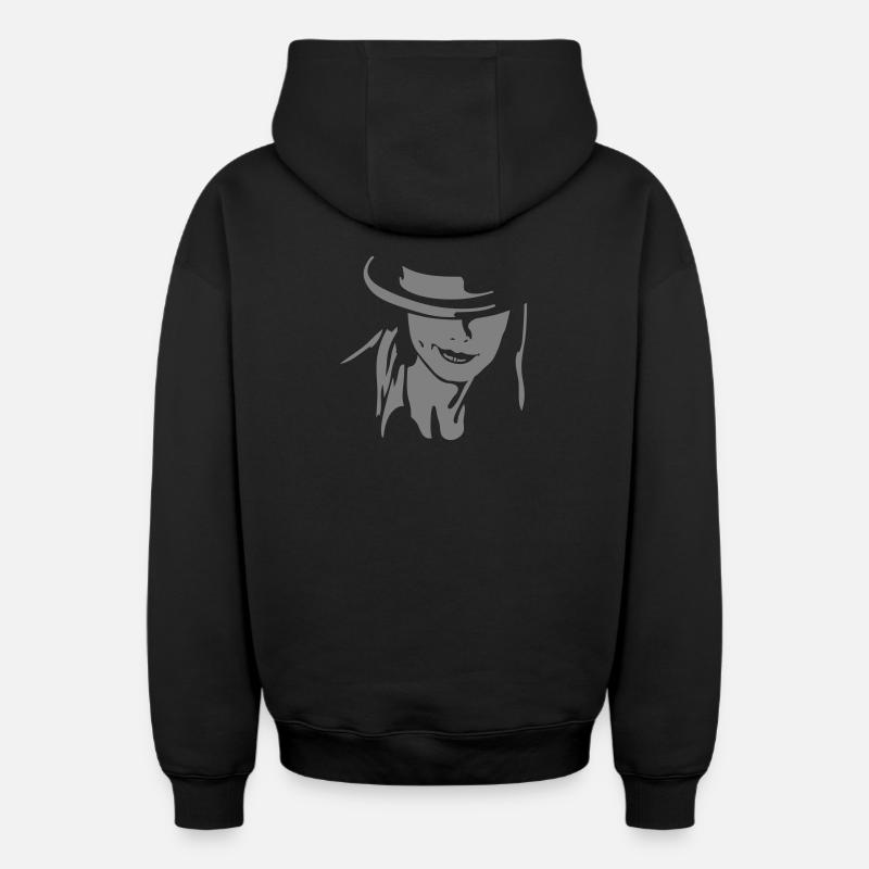 Modèle - Sweat à capuche unisexe zippé oversize épais SPREAD - noir