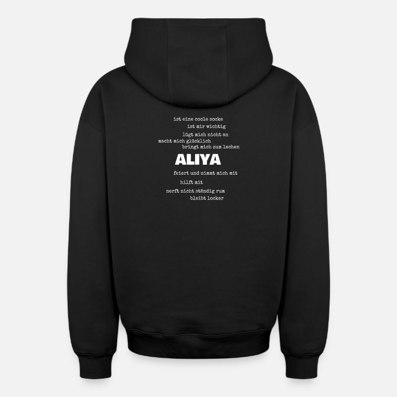 Proverbes Aliyah - Sweat à capuche unisexe zippé oversize épais SPREAD - noir