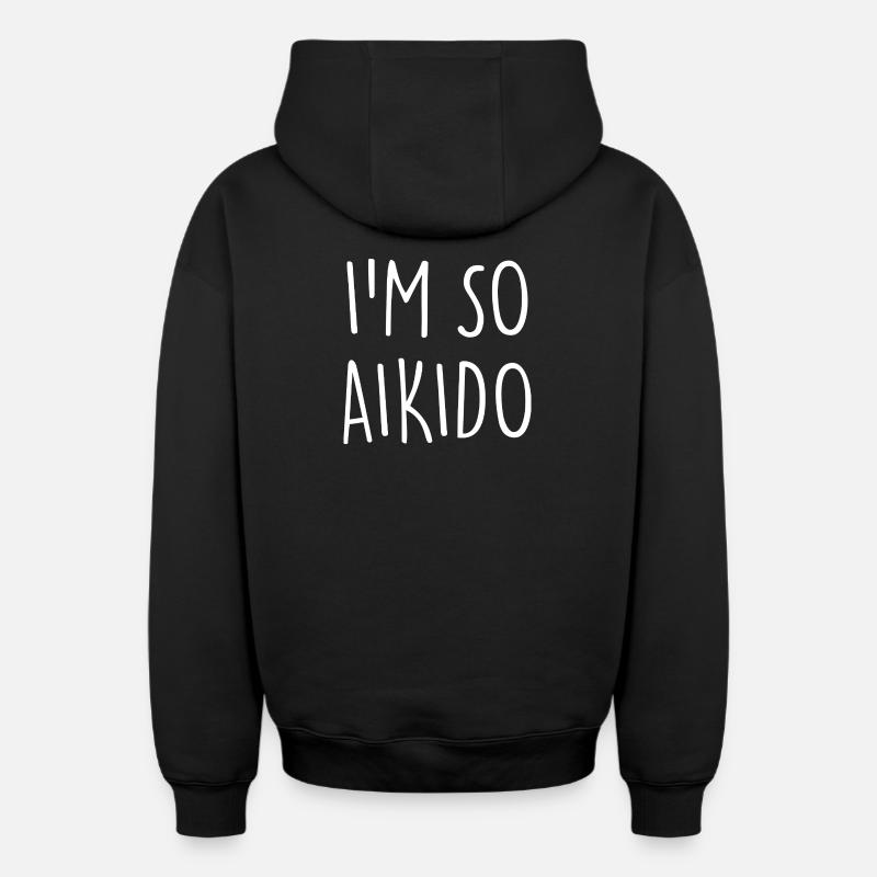 aïkido - Sweat à capuche unisexe zippé oversize épais SPREAD - noir