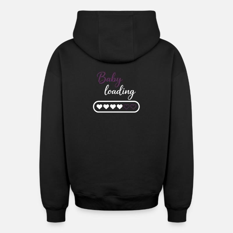 Baby Loading Herzprogress - Oversized Heavyweight Unisex Zip Hoodie - Schwarz