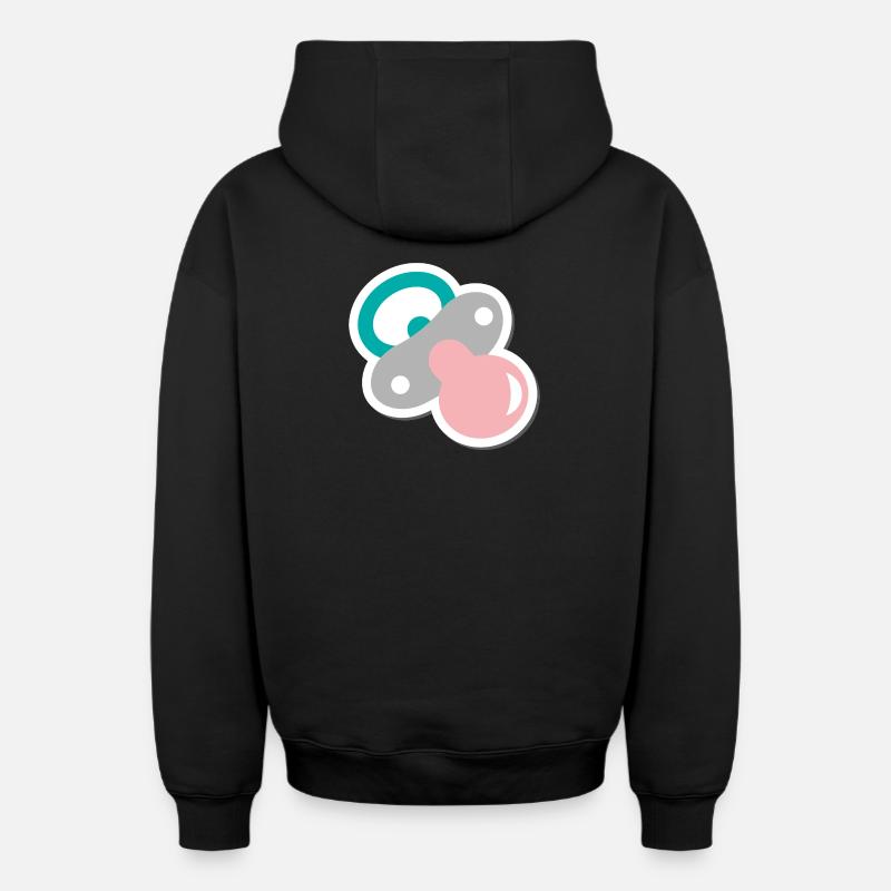 Sucette - Sweat à capuche unisexe zippé oversize épais SPREAD - noir