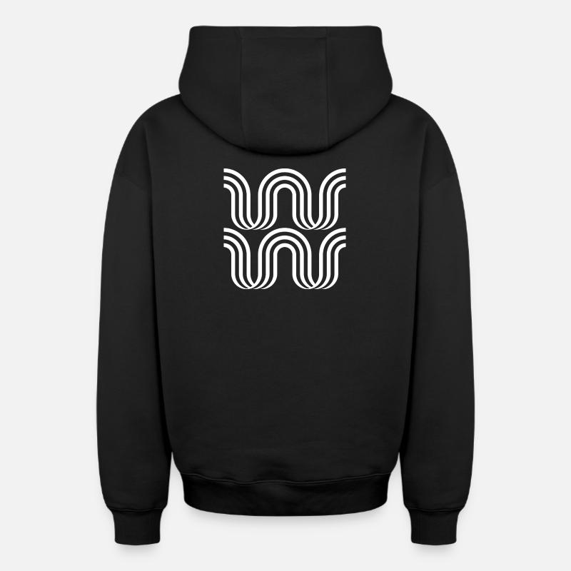Étreintes monochromes - Sweat à capuche unisexe zippé oversize épais SPREAD - noir