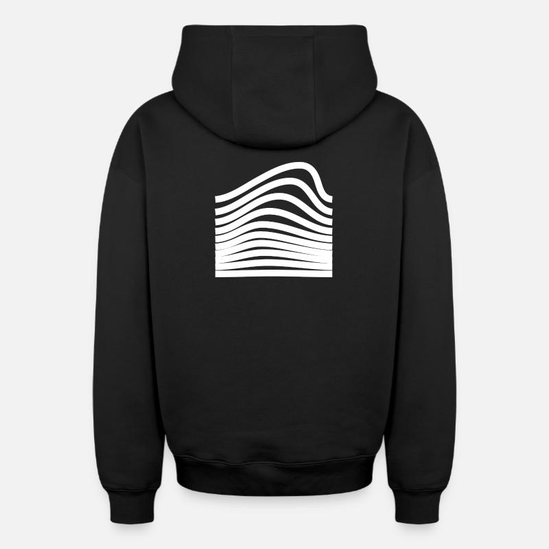 Conception ondulée et audacieuse - Sweat à capuche unisexe zippé oversize épais SPREAD - noir