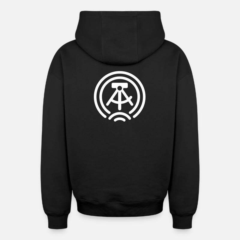 emblème - Sweat à capuche unisexe zippé oversize épais SPREAD - noir