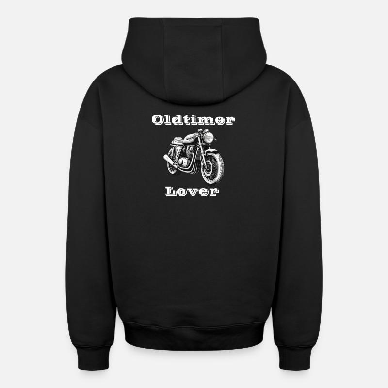 Oldtimer Lover blanc - Sweat à capuche unisexe zippé oversize épais SPREAD - noir