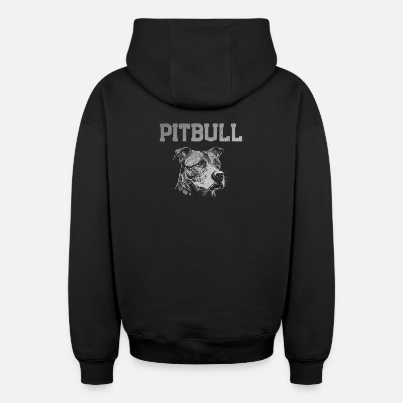 Pitbull - Sweat à capuche unisexe zippé oversize épais SPREAD - noir