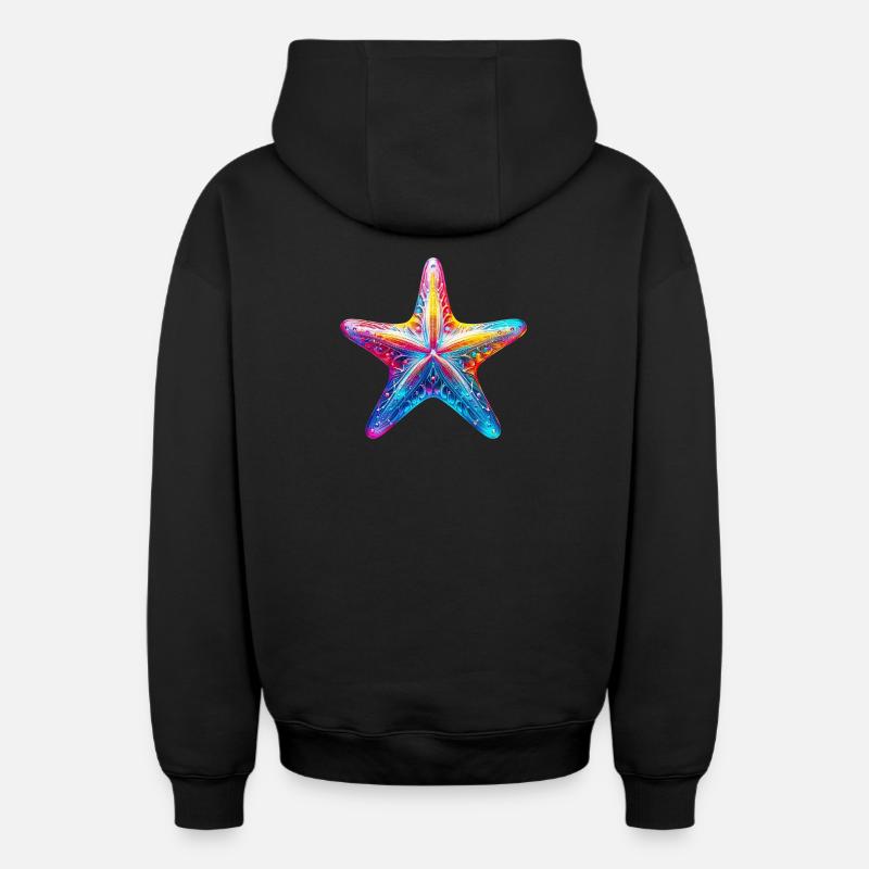 Étoile de mer - Sweat à capuche unisexe zippé oversize épais SPREAD - noir