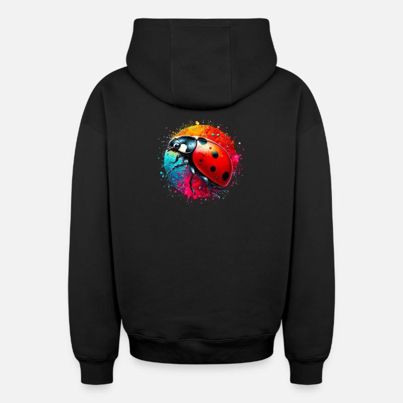 Coccinelle - Sweat à capuche unisexe zippé oversize épais SPREAD - noir