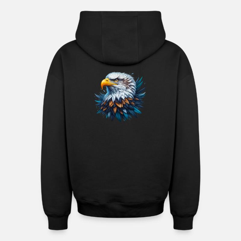 Aigle - Sweat à capuche unisexe zippé oversize épais SPREAD - noir