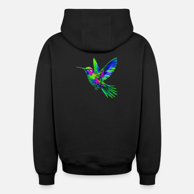 Colibri - Sweat à capuche unisexe zippé oversize épais SPREAD - noir