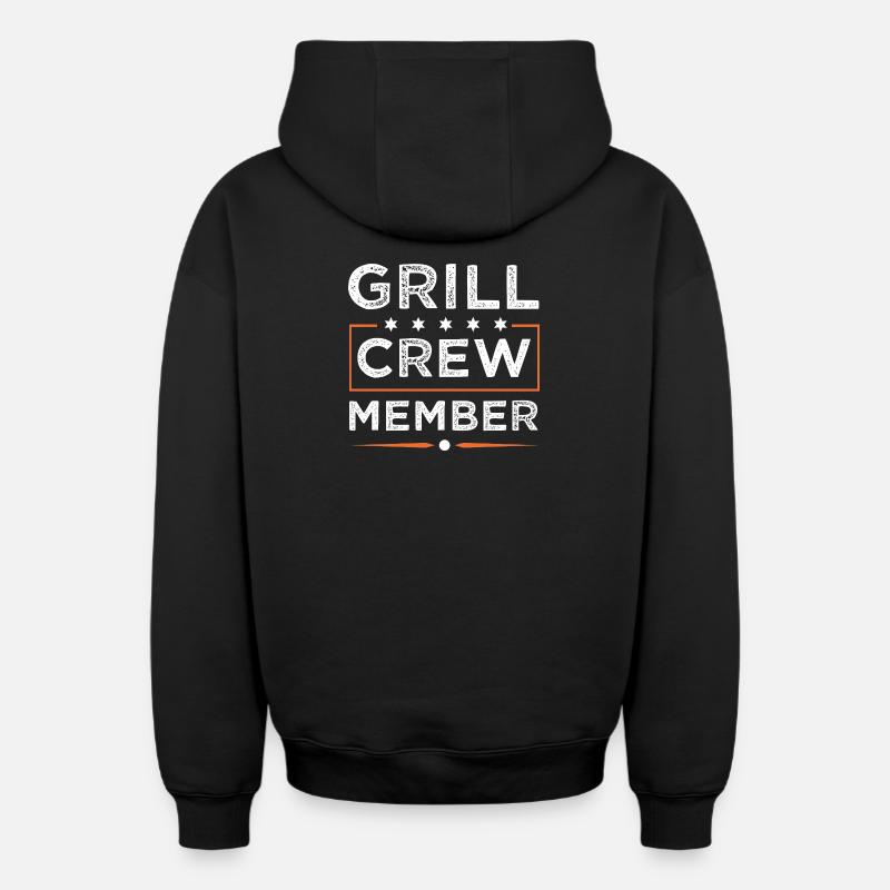 Équipe de grillades - Sweat à capuche unisexe zippé oversize épais SPREAD - noir