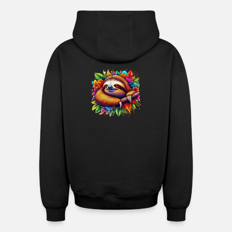 Paresse - Sweat à capuche unisexe zippé oversize épais SPREAD - noir