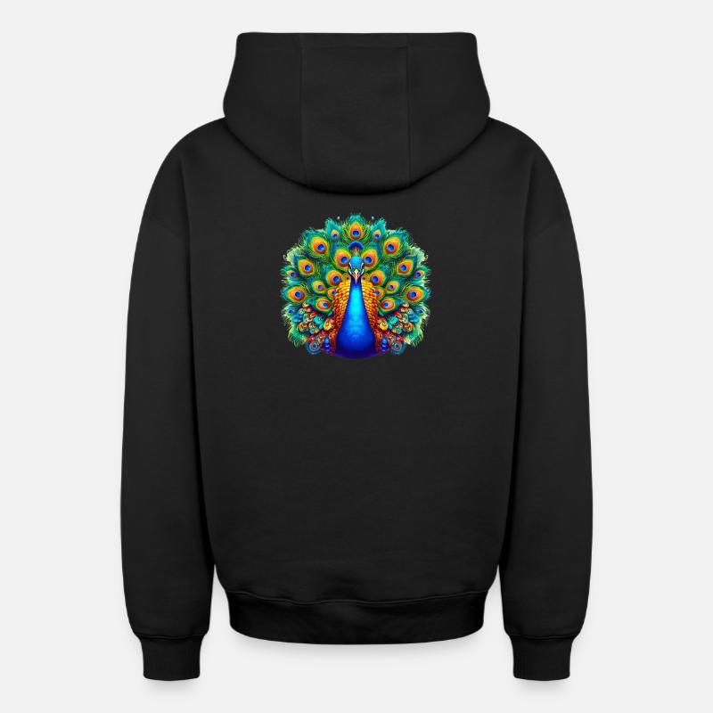 Paon - Sweat à capuche unisexe zippé oversize épais SPREAD - noir