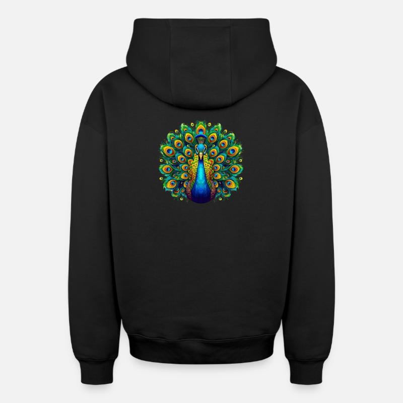 Paon - Sweat à capuche unisexe zippé oversize épais SPREAD - noir