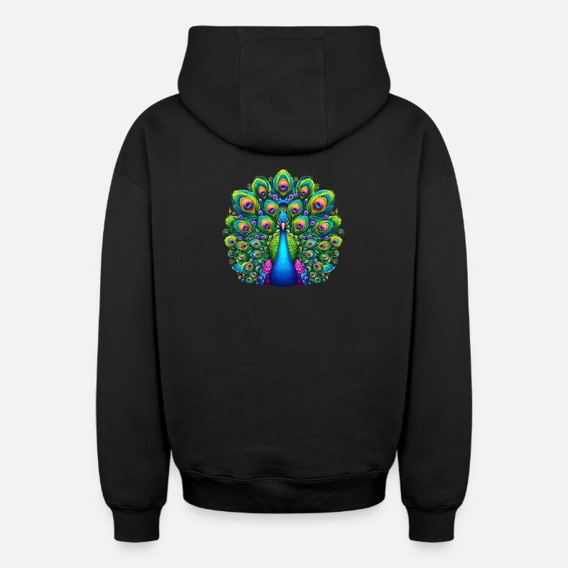 Paon - Sweat à capuche unisexe zippé oversize épais SPREAD - noir